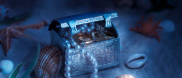 Treasure chest under the sea