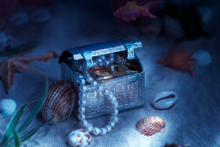 Treasure chest under the sea