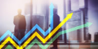 graph with financial growth arrows