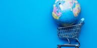 globe in a shopping cart