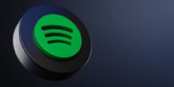 Spotify icon on black background