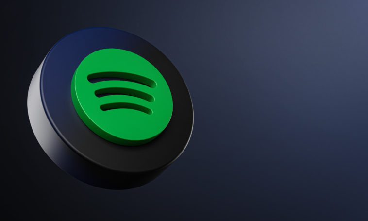 Spotify icon on black background