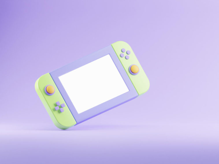 3d gameboy illustration in pastel colors