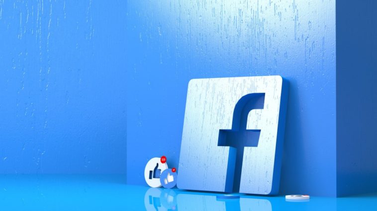 3d facebook logo and like button