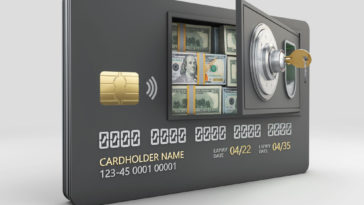 credit card that looks like an opened safe with money inside