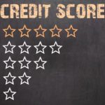 credit score five golden stars chalkboard