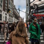 crowded street crossing