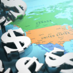 dollar signs on the map of north america