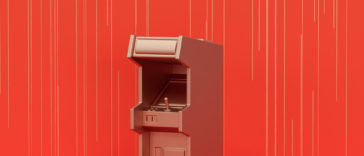 red retro arcade game machine