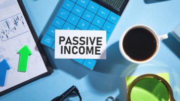 passive income card on a calculator