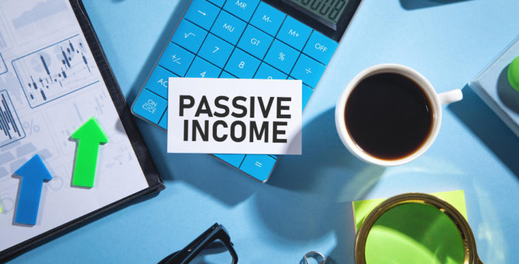 passive income card on a calculator