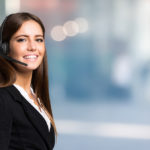 smiling woman with a headset