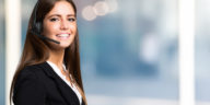 smiling woman with a headset