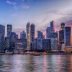 singapore skyline in the evening