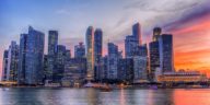 singapore skyline in the evening