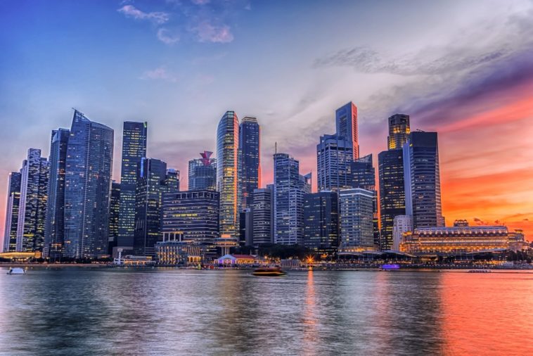 singapore skyline in the evening