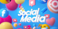 social media logos and emojis