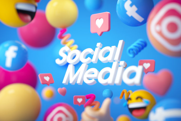 social media logos and emojis