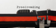 word proofreading typed on a typewriter