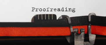 word proofreading typed on a typewriter