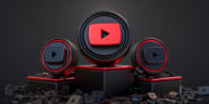 youtube icons on a podium