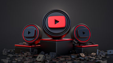 youtube icons on a podium