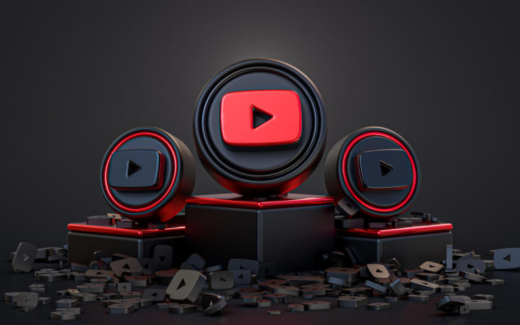 youtube icons on a podium
