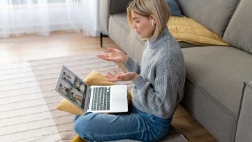woman working from home