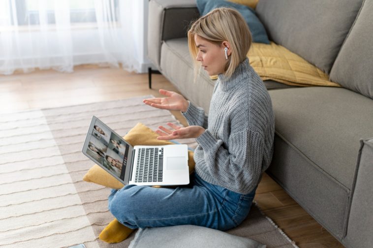 woman working from home