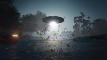 person being abducted by ufo