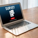 online survey on a laptop screen