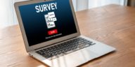 online survey on a laptop screen