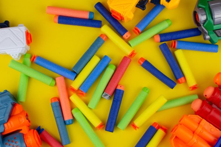 colorful nerf gun bullets