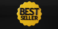 yellow best seller badge on a black background