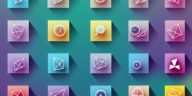 colorful icons with different symbols