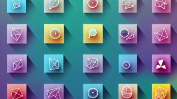 colorful icons with different symbols