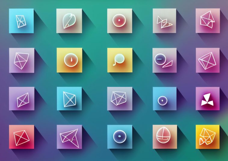 colorful icons with different symbols