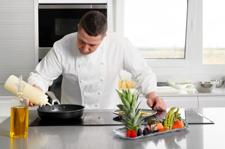 chef working in a home kitchen