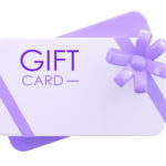 purple 3d gift card with a ribbon