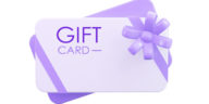 purple 3d gift card with a ribbon