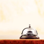 vintage hotel reception service desk bell