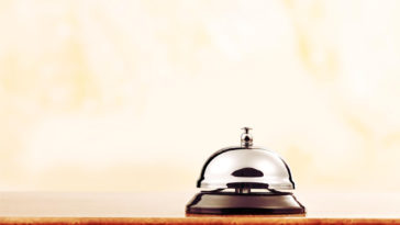 vintage hotel reception service desk bell