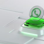 3d whatsapp icon on glass