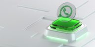 3d whatsapp icon on glass