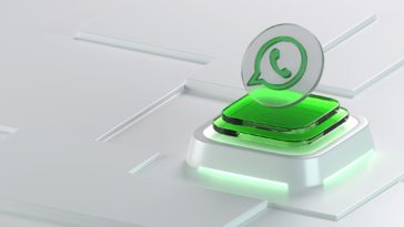 3d whatsapp icon on glass