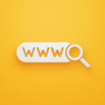 3d search bar with yellow background