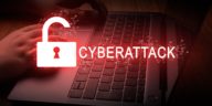 digital warning pop-up saying cyberattack in red