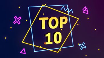 3D gold top 10 on a purple background