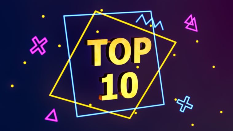 3D gold top 10 on a purple background