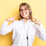 smiling woman with a headset